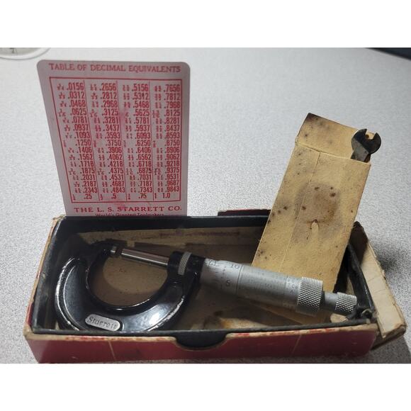 Vintage Starrett Micrometers Calipers 436P 0-1" T436XRL-2 1-2" In Original Box - Picture 5 of 6